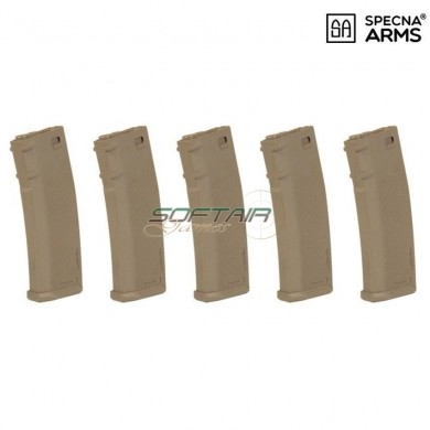 Set 5 hi-caps s-mag polymer magazines 380bb dark earth for m4/m16 specna arms® (spe-05-025726)