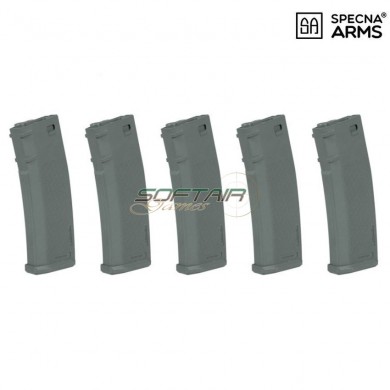 Set 5 hi-caps s-mag polymer magazines 380bb chaos grey for m4/m16 specna arms® (spe-05-025728)