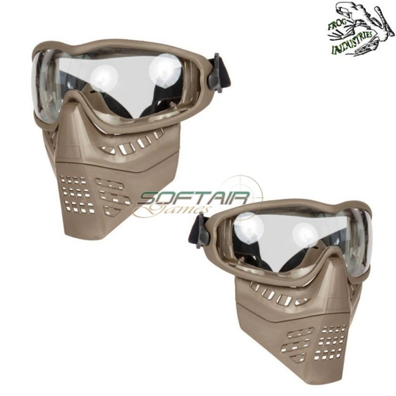Maschera ant dark earth a lente clear frog industries® (fi-026652-de-cl)