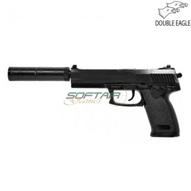 Pistola a molla mk23 st8 black con silenziatore double eagle (de-110204)