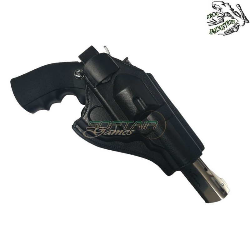 Fondina revolver black in finta pelle cintura version frog industries® (fi-610674-bk)