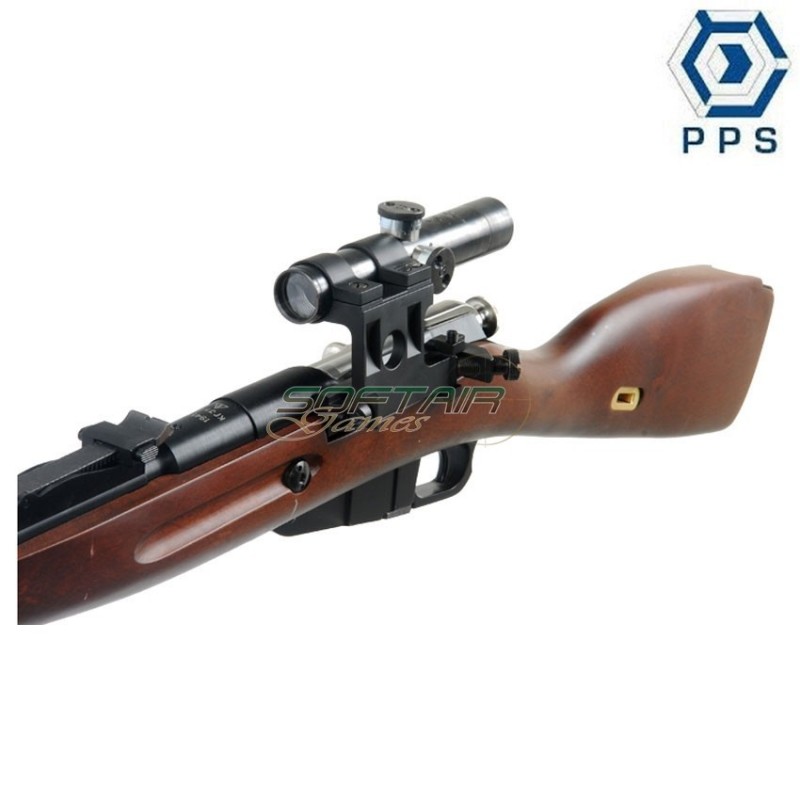 Spring rifle m1891/30 mosin nagant real wood with pu scope pps (pps-029607)