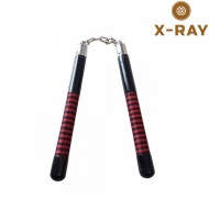 Nunchaku legno nero & cotone rosso/nero x-ray (xr-257) Nunchaku legno nero & cotone rosso/nero x-ray (xr-257)