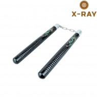 Nunchaku black wood chinese dragons x-ray (xr-982)