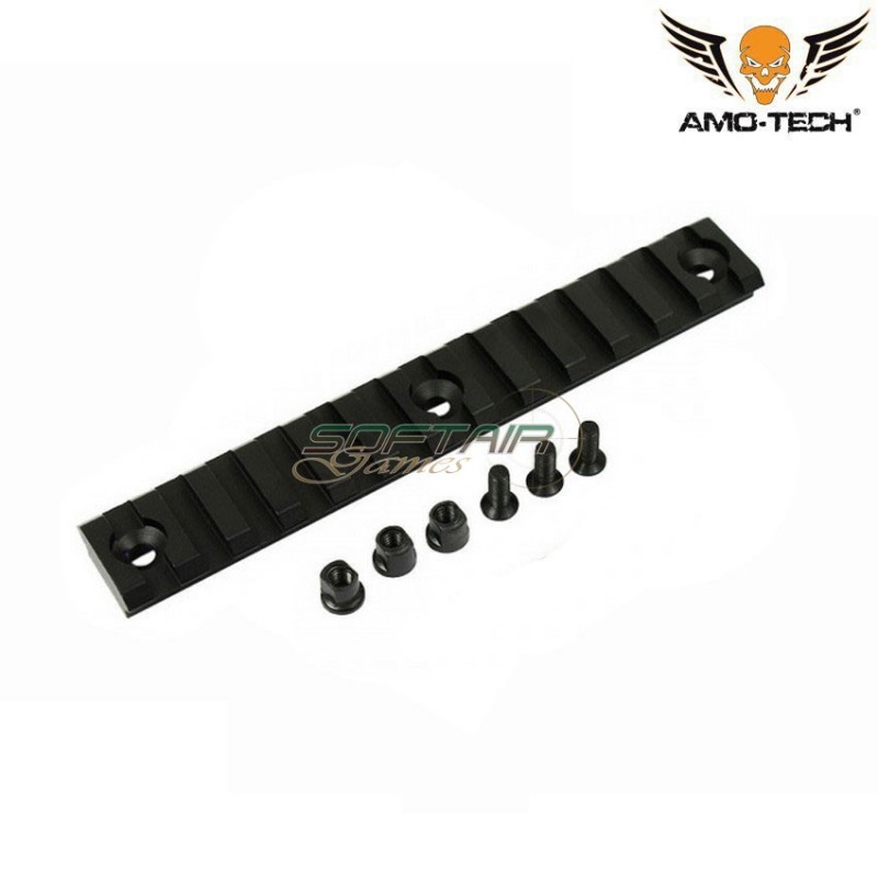 Slitta 13 Slots Rail Black Per Keymod Amo-tech® (amt-as-r057-13-bk) Slitta 13 Slots Rail Black Per Keymod Amo-tech® (amt-as-r057-13-bk)