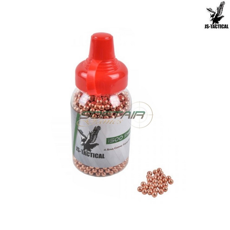 Pallini in acciaio ramati 4.5mm biberon 1500 pezzi js tactical (js-st4.5-bb1500r)