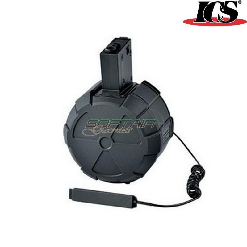 Caricatore elettrico 1800bb drum m4/m16 black ics (ics-ic-mc239)