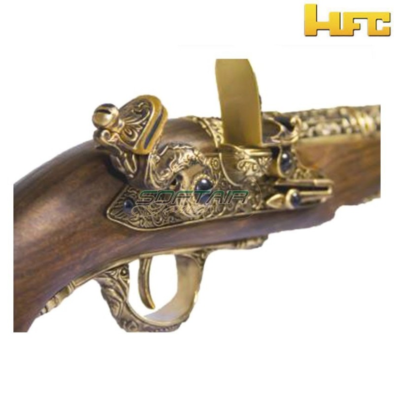 Pistola a gas pirate flintlock 18th century gold hfc (hfc-211996)