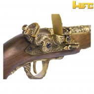 Gas pistol pirate flintlock 18th century gold hfc (hfc-211996)
