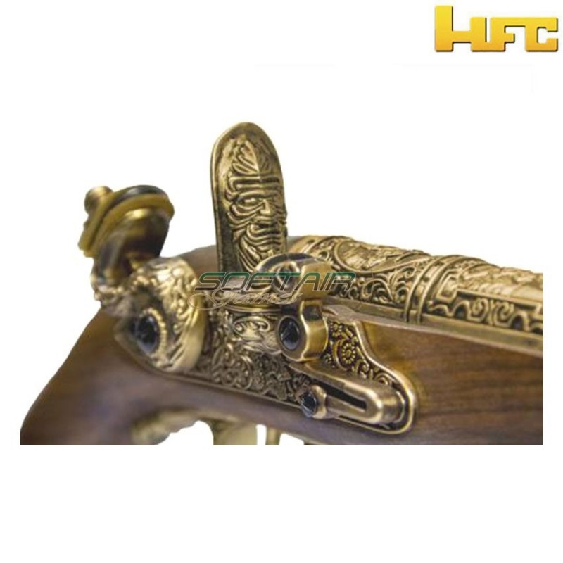 Gas pistol pirate flintlock 18th century gold hfc (hfc-211996)