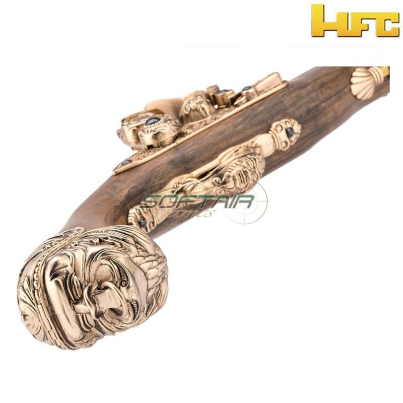 Pistola a gas pirate flintlock 18th century gold hfc (hfc-211996)