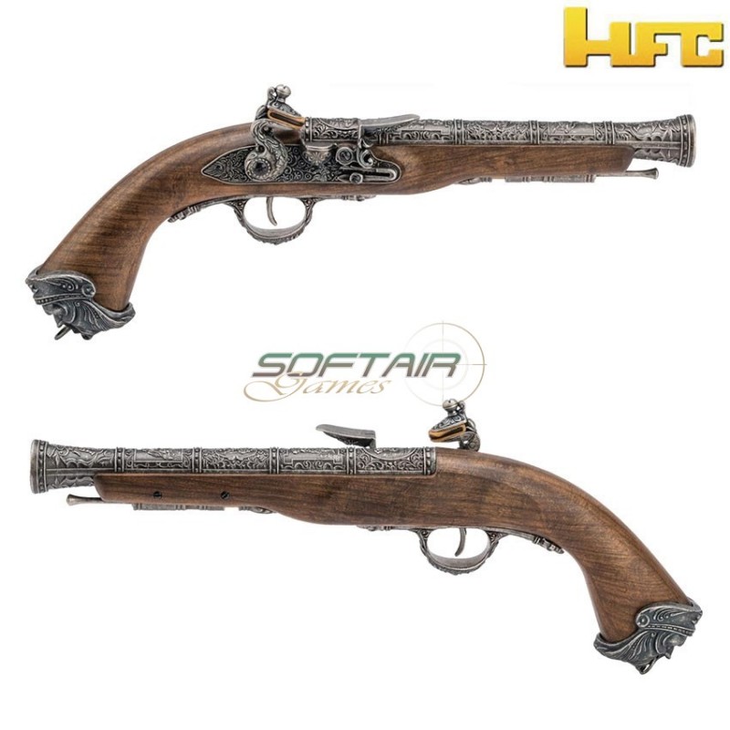 Pistola a gas pirate flintlock 18th century silver hfc (hfc-211997)