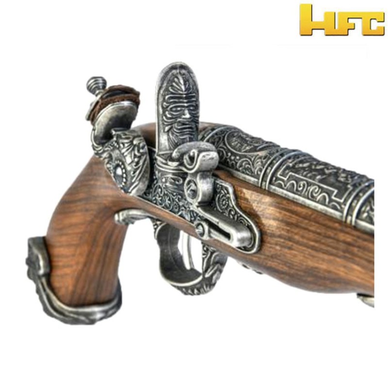 Pistola a gas pirate flintlock 18th century silver hfc (hfc-211997)