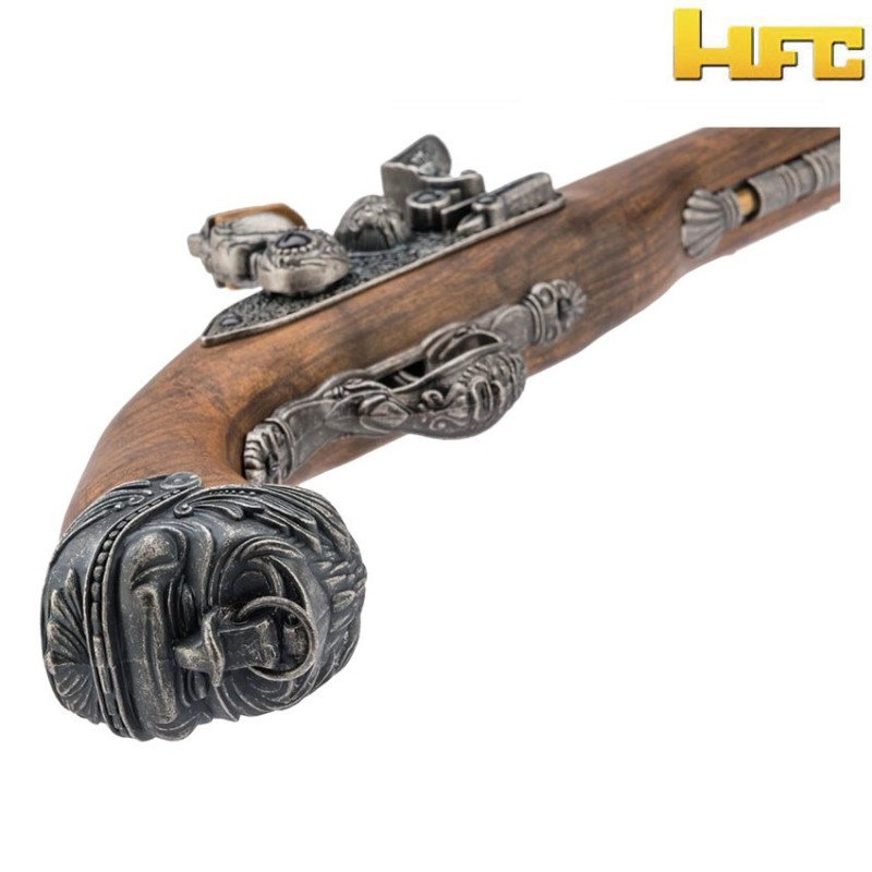 Gas pistol pirate flintlock 18th century silver hfc (hfc-211997)
