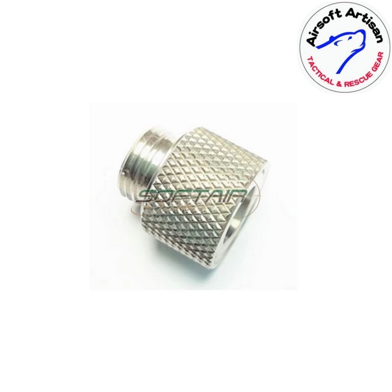 Adattatore silver 11mm cw a 14mm ccw per we pistole airsoft artisan (aa-glock-04-sv)