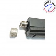 Adattatore silver 11mm cw a 14mm ccw per we pistole airsoft artisan (aa-glock-04-sv)