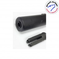 Silencer & prong flash hider black 5" sf type 14mm ccw airsoft artisan (aa-sil-04-bk-a)