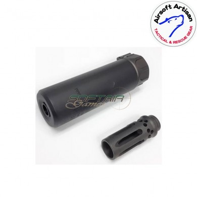 Silenziatore & comp spegnifiamma black 5" sf type 14mm ccw airsoft artisan (aa-sil-04-bk-b)