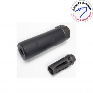 Silencer & comp flash hider black 5" sf type 14mm ccw airsoft artisan (aa-sil-04-bk-b)