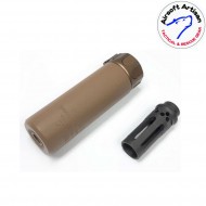 Silencer & comp flash hider dark earth 5" sf type 14mm ccw airsoft artisan (aa-sil-04-de-b)