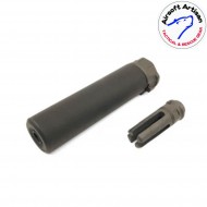 Silenziatore & prong spegnifiamma black 6.2" sf type 14mm ccw airsoft artisan (aa-sil-05-bk-a)
