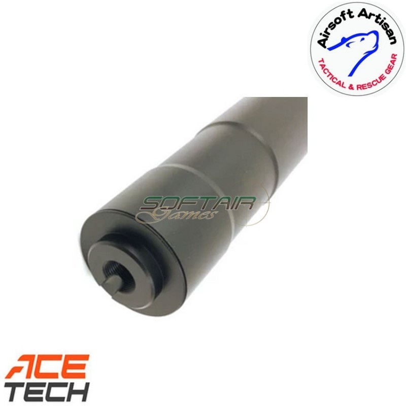 Tracer silencer black dtk type 14mm ccw airsoft artisan (aa-sil-06-t-14)