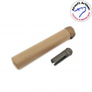 Silenziatore & prong spegnifiamma dark earth 8.4" sf socom type 14mm ccw airsoft artisan (aa-sil-07-de) Silenziatore & prong spegnifiamma dark earth 8.4" sf socom type 14mm ccw airsoft artisan (aa-sil-07-de)