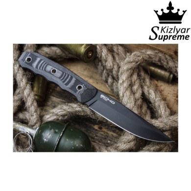 Coltello tactical lama fissa echo d2 black titanium kizlyar supreme (kz-kk0062)