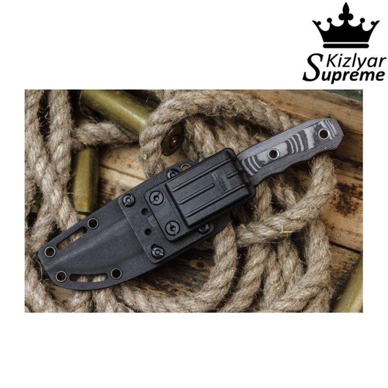 Coltello tactical lama fissa echo d2 black titanium kizlyar supreme (kz-kk0062)