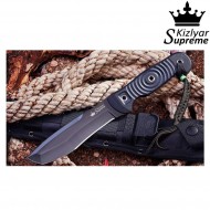 Coltello tactical lama fissa vendetta aus-8 black titanium kizlyar supreme (kz-kk0220)