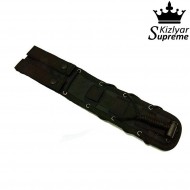 Tactical knife fixed blade vendetta aus-8 black titanium kizlyar supreme (kz-kk0220)