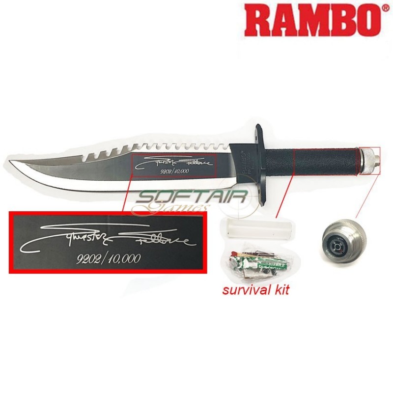 Coltello survival silvester stallone signature limited edition firts blood part ii rambo (rmb-rb9295)