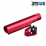 6 position red stock tube set for aeg zeus (zs-m4-83-rd)