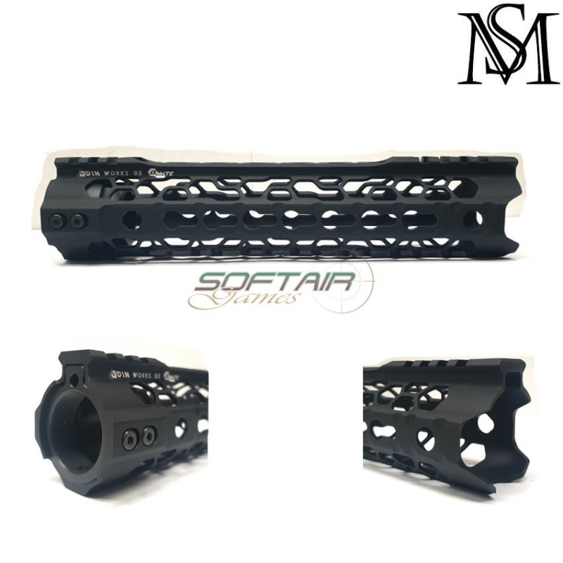 Odin style keymod rail 9.5" black for aeg milsim series (ms-r178-bk)