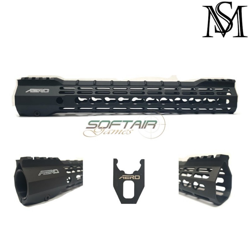 Aero s-one style keymod rail 12" black per aeg milsim series (ms-r174a12k-bk) Aero s-one style keymod rail 12" black per aeg milsim series (ms-r174a12k-bk)