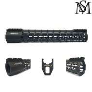 Aero s-one style keymod rail 12" black per aeg milsim series (ms-r174a12k-bk)