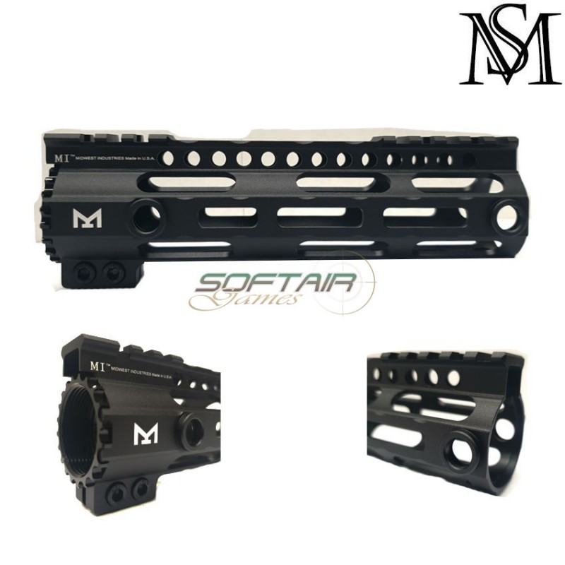 Midwest LC style rail 7" black for aeg milsim series (ms-as-r097-bk)