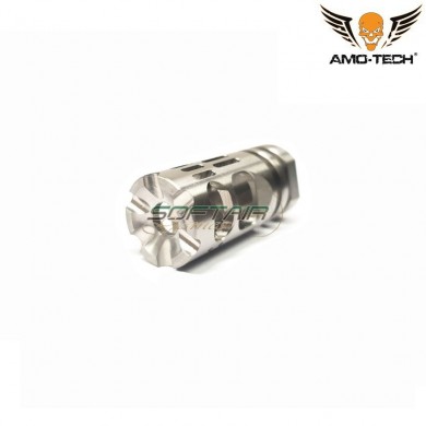 Spegnifiamma 14mm ccw silver vg6 gamma 556 blackout style per aeg amo-tech® (amt-al002-sus)