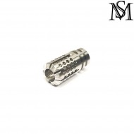 Spegnifiamma 14mm ccw silver slr style type 1 per aeg milsim series (ms-h098-sus)