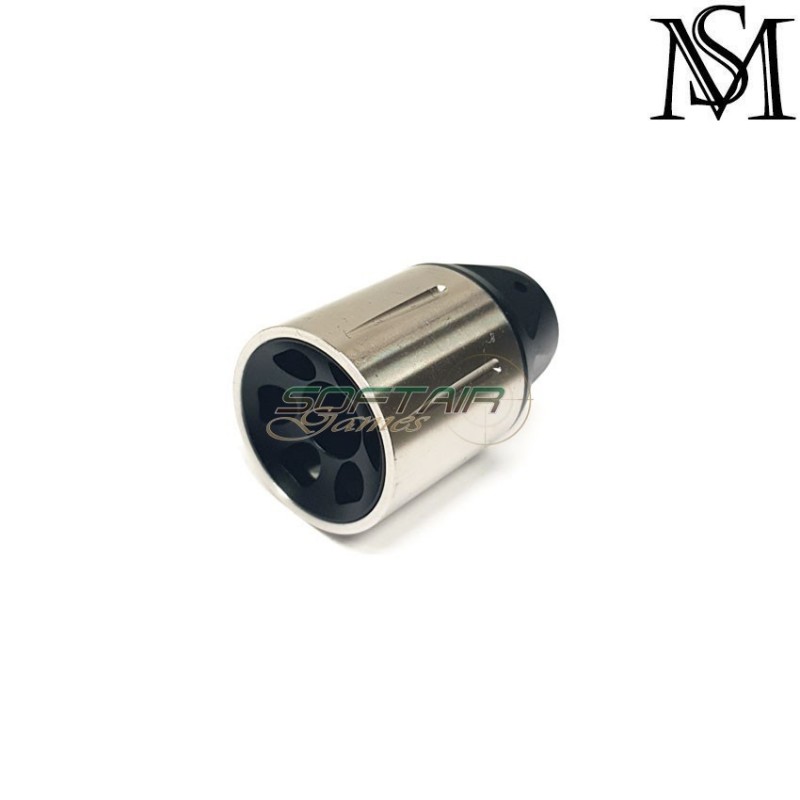 Flash hider 14mm ccw silver slr style type 2 for aeg milsim series (ms-h100-sus)