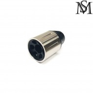 Flash hider 14mm ccw silver slr style type 2 for aeg milsim series (ms-h100-sus)