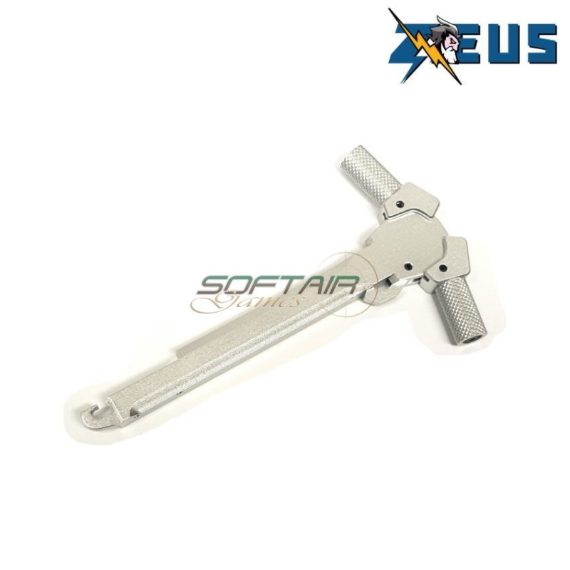 Cocking handle octagonal style silver for aeg m4 zeus (zs-m4-66a-si)