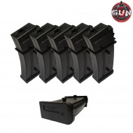 Set 5 pieces mid-caps magazines 125bb black for g36 gun five (gf-mg-005-5)