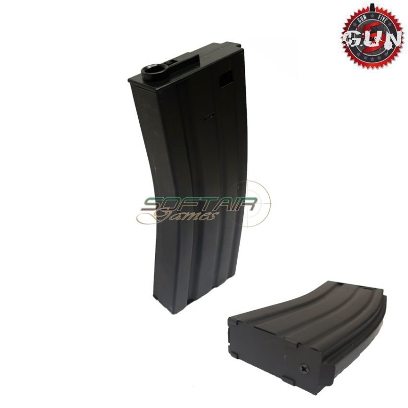 Caricatore monofilare 130bb black in metallo per m4 gun five (gf-mg-013)