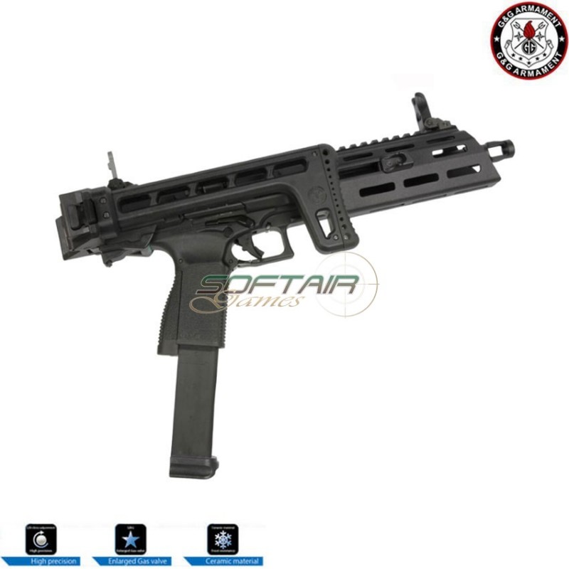 Carbine full kit smg a gas gbb smc-9 black g&g (gg-smc9)