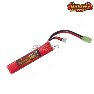Batteria lipo connettore mini tamiya 11.1v x 1200mah 15c stick type billowy power (bp-11.1x1200)