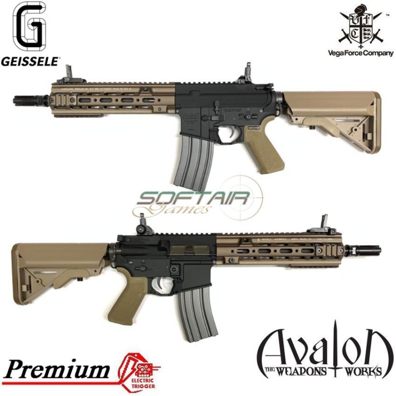 Fucile elettrico avalon premium cag geissele two tone & bronze rail vfc (av1i-cagtn01)