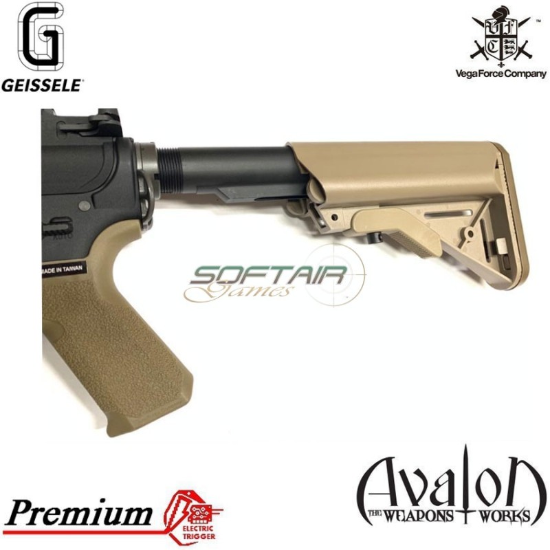 Fucile elettrico avalon premium cag geissele two tone & bronze rail vfc (av1i-cagtn01)