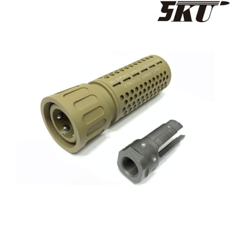 Silencer & flash hider kac qdc cqb 14mm ccw tan 5ku (5ku-204-t)