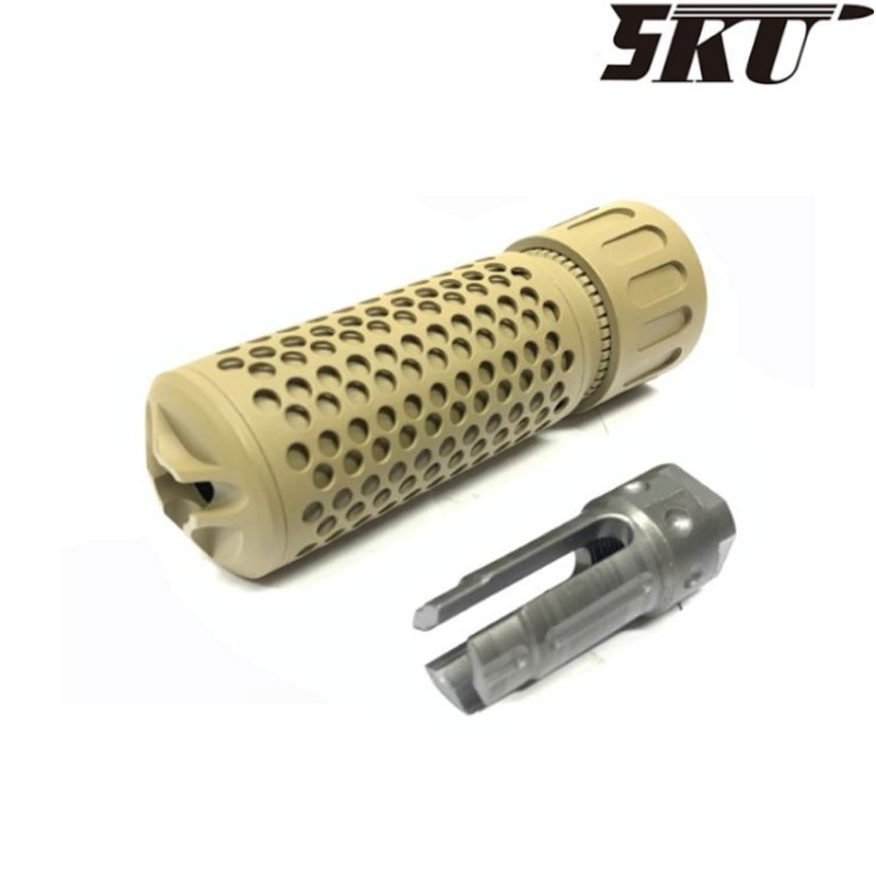Silenziatore & spegnifiamma kac qdc cqb 14mm ccw tan 5ku (5ku-204-t)